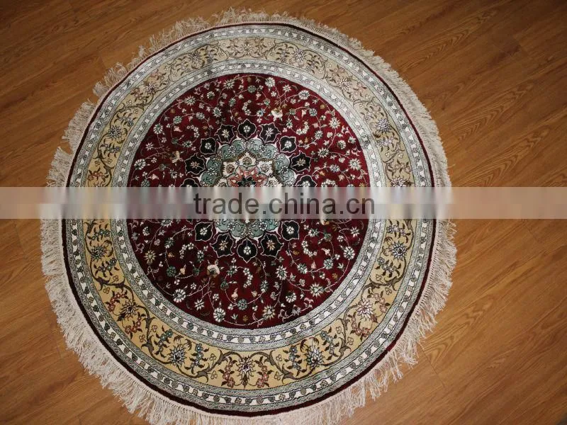 turkish round silk rug carpet, handmade carpets, turkish silk carpets