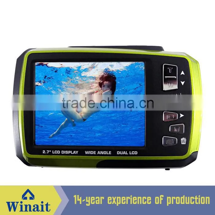 DC 8V4 Waterproof Dual Screen digital Camera with 8.0 Mega pixels COMS sensor hdvideo camera extreme sports cheapest