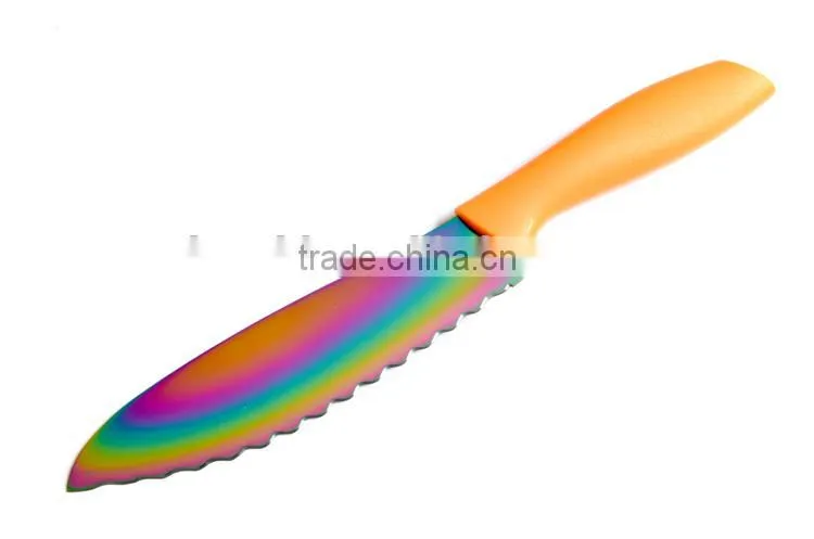 titanium apple peeler knife with colored handle