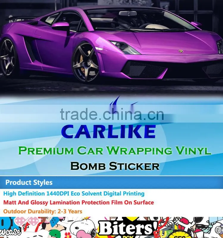 HD-010 Bubble Free Car Sticker Bomb Film Type And Body Stickers Use Car Wrapping Film