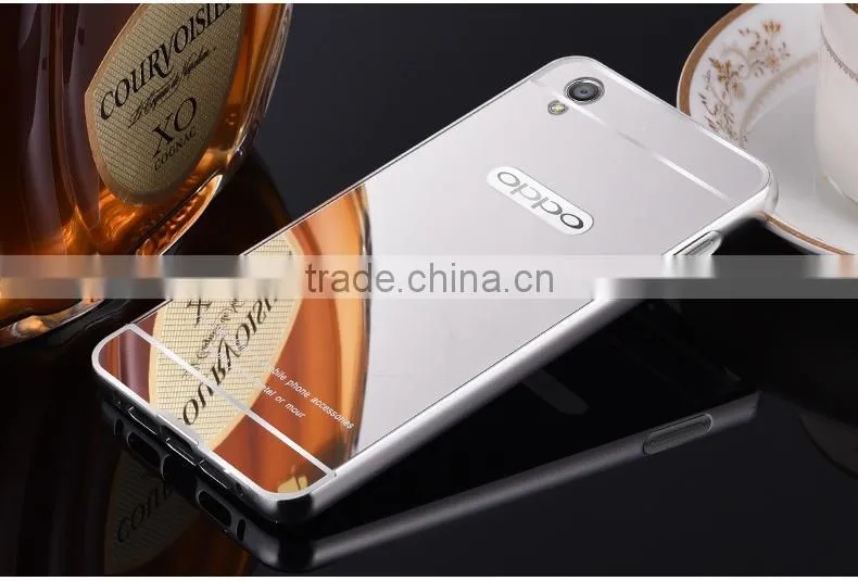 Hot sale Aluminum Bumper Cell Mirror Phone Case Cover For OPPO R9