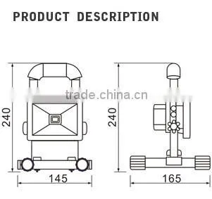 5W 10W with Car charge and Adaptor portable Rechargeable LED Floodlight