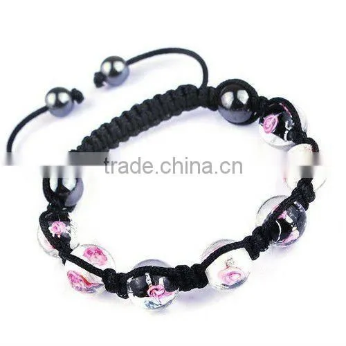 Glass ball shamballa bracelet jewelry