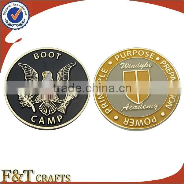customize stamped cut out bronze metal plating military coin euro