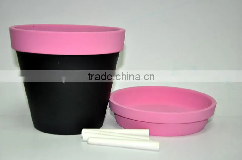 Dia 4'' chalkboard flower pot, paintable flower pot