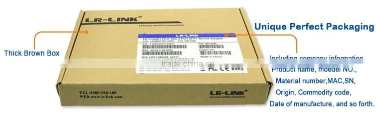 LR-LINK PCIe x8 Dual SFP+ Port 10G Network Card Compatible With Intel X520