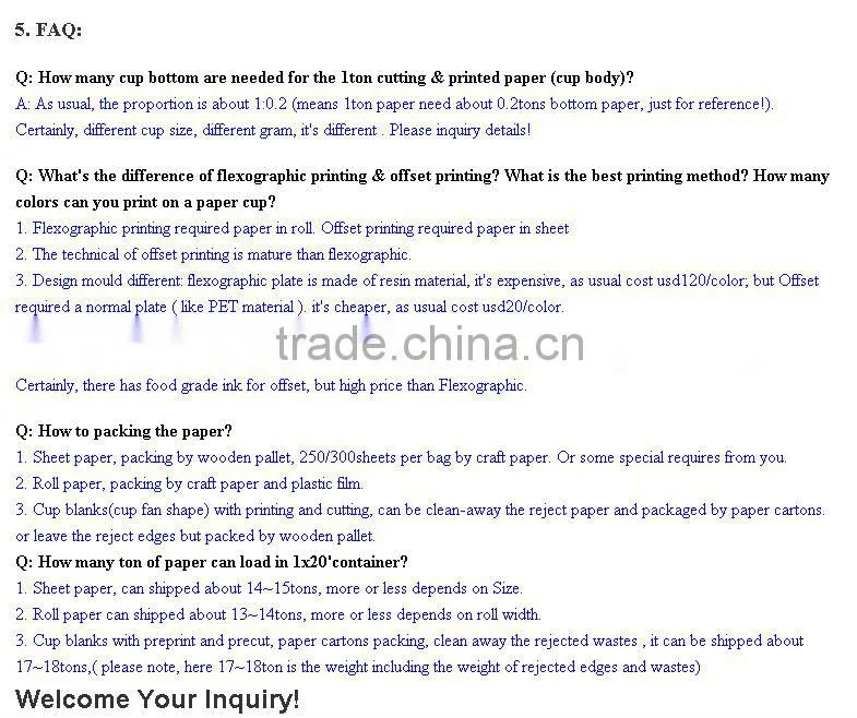 raw materials for paper cups price with 16 years experience