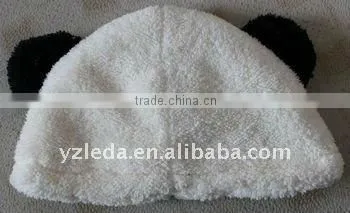 Stuffed panda cap plush hat toy supplier