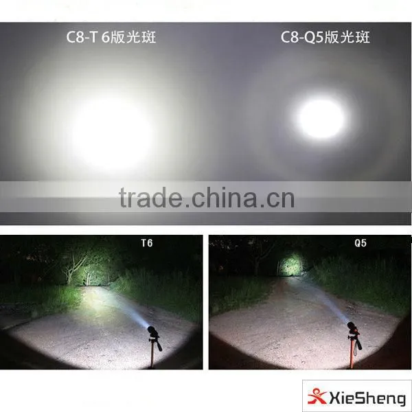 classical 3.7v 10 watt rechargeable battery C8T6 1600 lumen led rechargeable flashlight