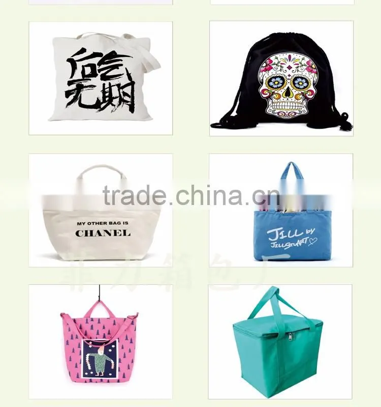 2016 newest custom cheap price cotton tote bag with zipper