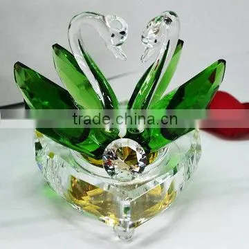 Pink Crystal Swans for Beautiful Home Decoration