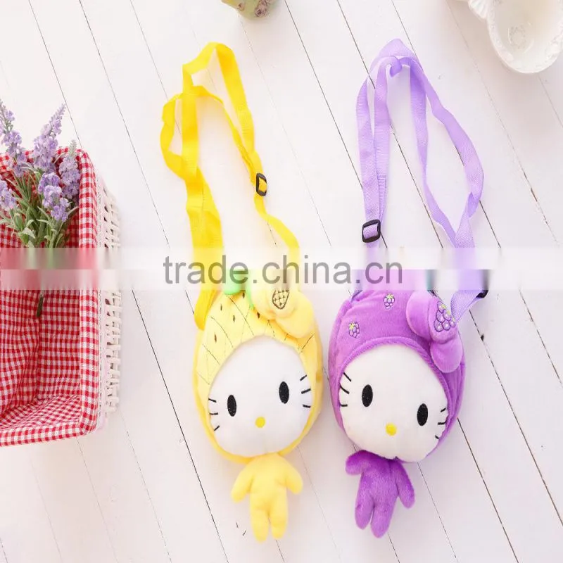 30*20cm beautiful customized blue plush Angel girl doll satchel with matched embroidery cap