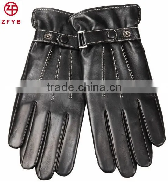 2016 new fashion men's sheepskin leather driving gloves