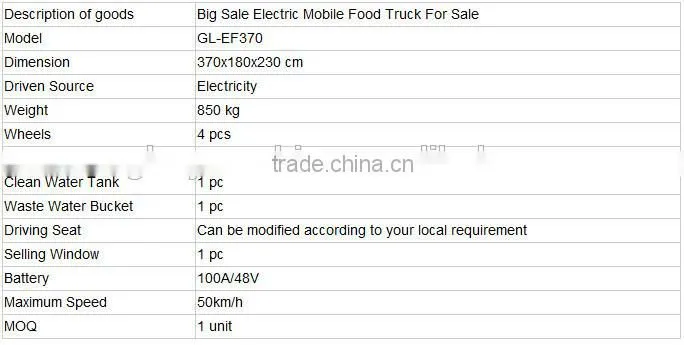 Food Cart/Electric Food Cart/Mobile Food Cart