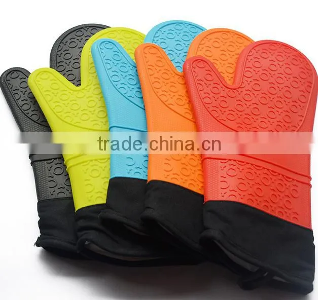 food grade silcone finger protector oven bbq grill mitt glove for Heat Resistant Grilling