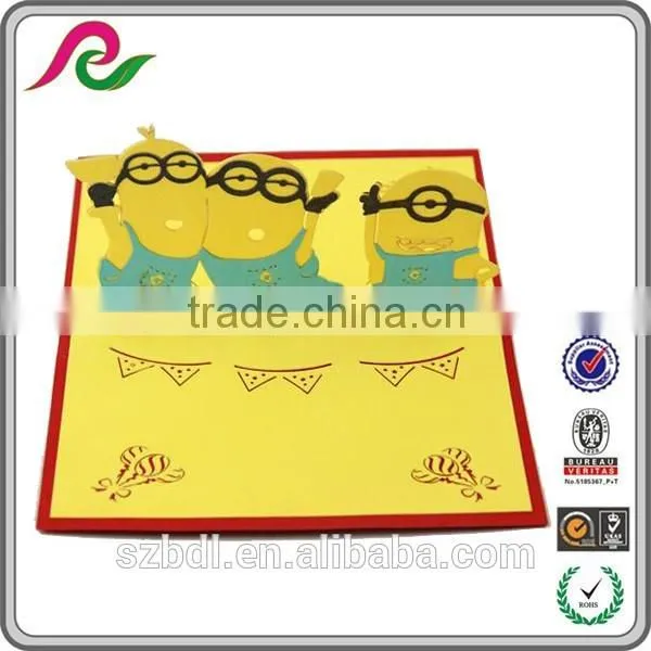 laser cutting children gift 3D pop greeting card