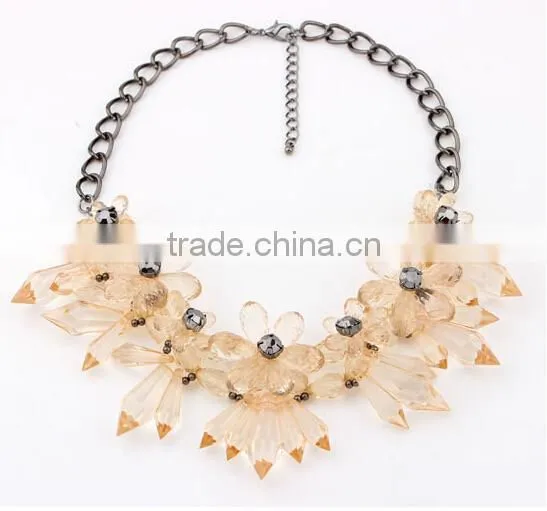 2015 hot fashion designs crystal necklace