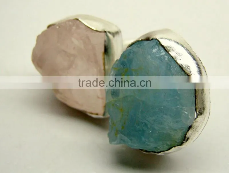 Blue Kyanite Raw Natural Gemstones Ring, Rough Gemstone Adjustable Rings, 925 Solid Sterling Silver Jewelry