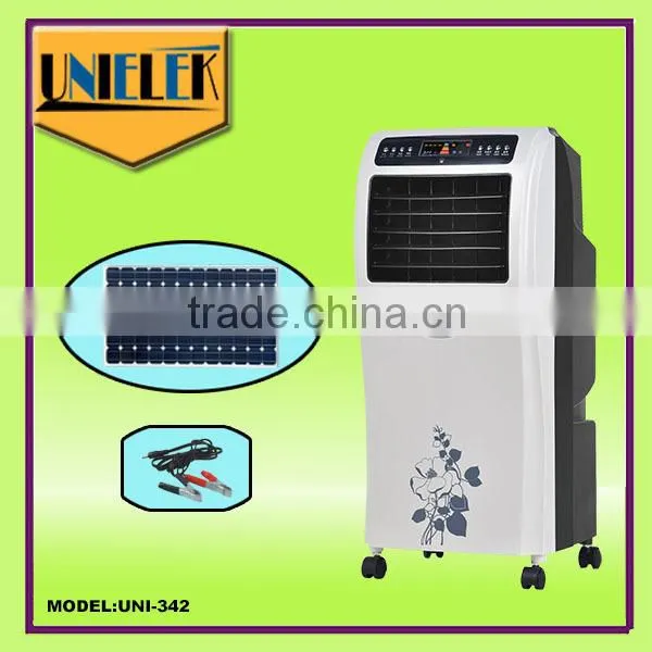 DC power water cooling solar panel system rechargeable 12 volt dc air cooler fan