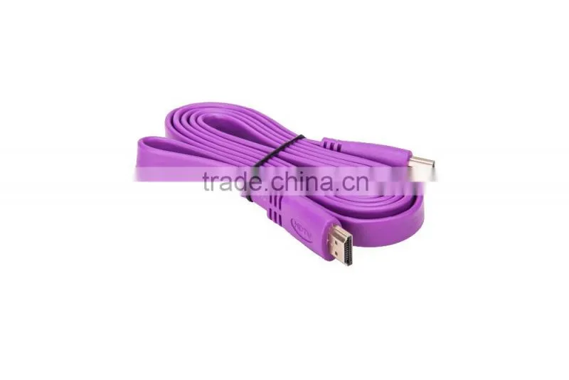 Fashion 1.8m white flat hdmi cable for Multimedia