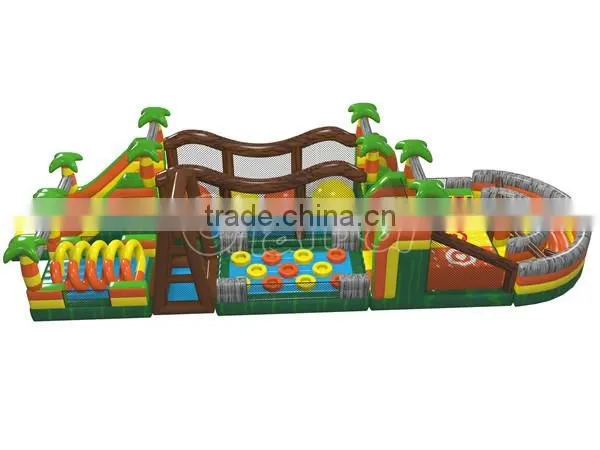 Multi Jungle Challenge Inflatable Obstacle Course, Large Inflatable Jungle Obstacle Course