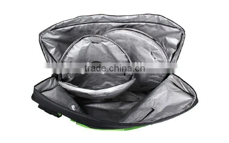 Polyester Bicycle carry Bag Folding Bike Bag with Wheels with two pieces spare tire RYB075