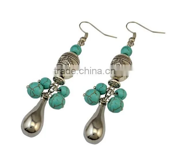 New design Bohemia Jewelry Drop Pendant Vintage Turquoise Earrings For Women