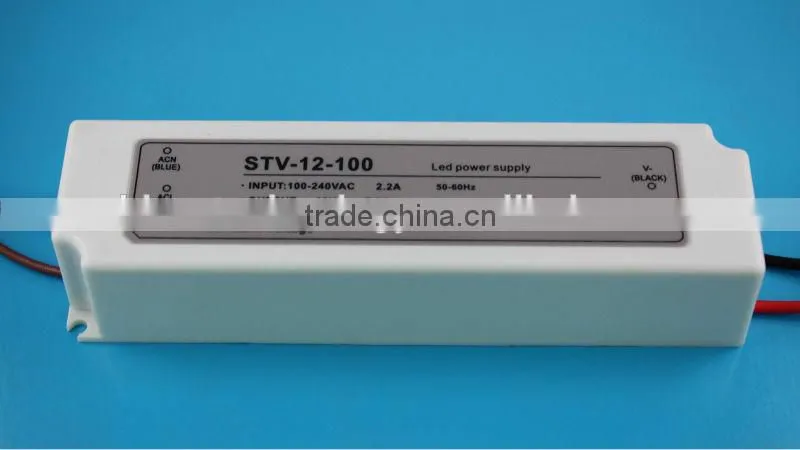 High quality constant voltage 12v 8.33a ip67 waterproof led power adaptor for led lights 100w