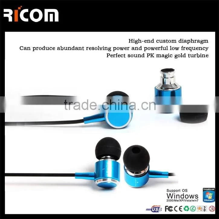 Metal 3.5mm flat cable earphones,Metal stereo flat cable earphone,Metal flat cord earphone-EO3007B--Shenzhen Ricom