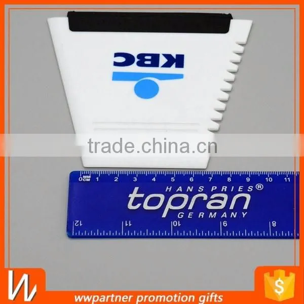 Custom irregular plastic ice scraper with rubber blade