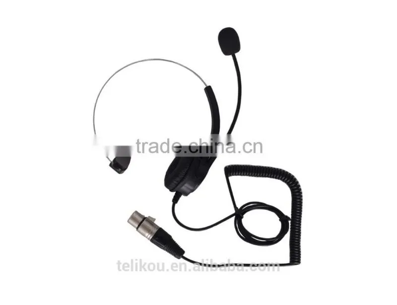 Single ear Headband light-weight easy to carry with Electret Microphone intercom headset