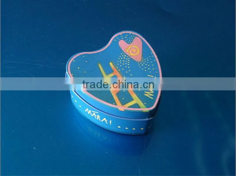 Heart shape ring packing tin box
