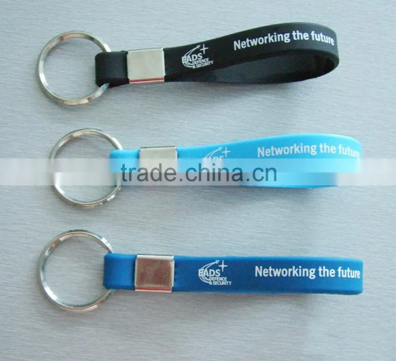 Colorful silicone keychain short strap