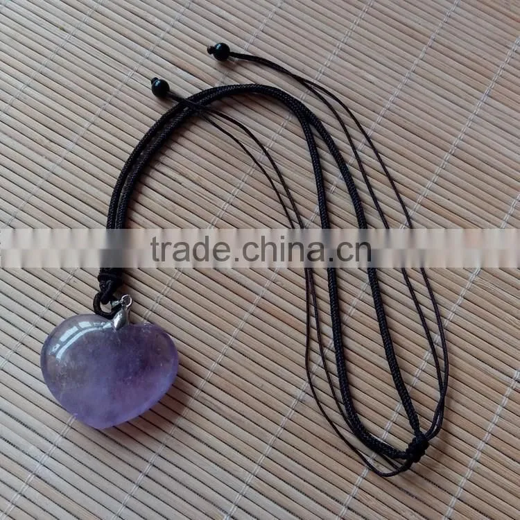 beautiful natural amethyst heart crystal pendants with different sizes for sale