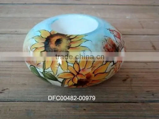 ceramic handpaint sunflower ashtray decorative