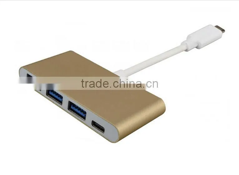 2016 New product power charge PD USB 3.1male to USB3.1 female +USB3.0*3 Adapter
