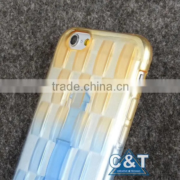 C&T Flexible Extremely Thin Gel Finger Grip TPU Skin for iphone 6s mobile phone covers with kickstand