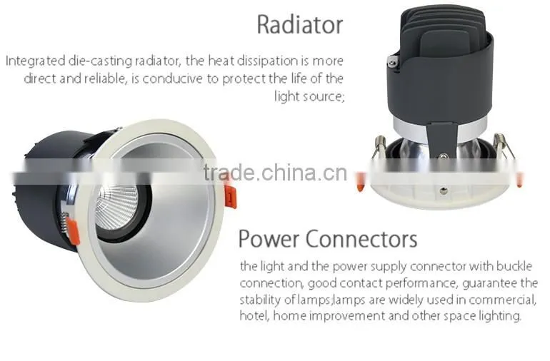 Elegant looking wholesale 15w cob recessed downlight 3000k for hotel project