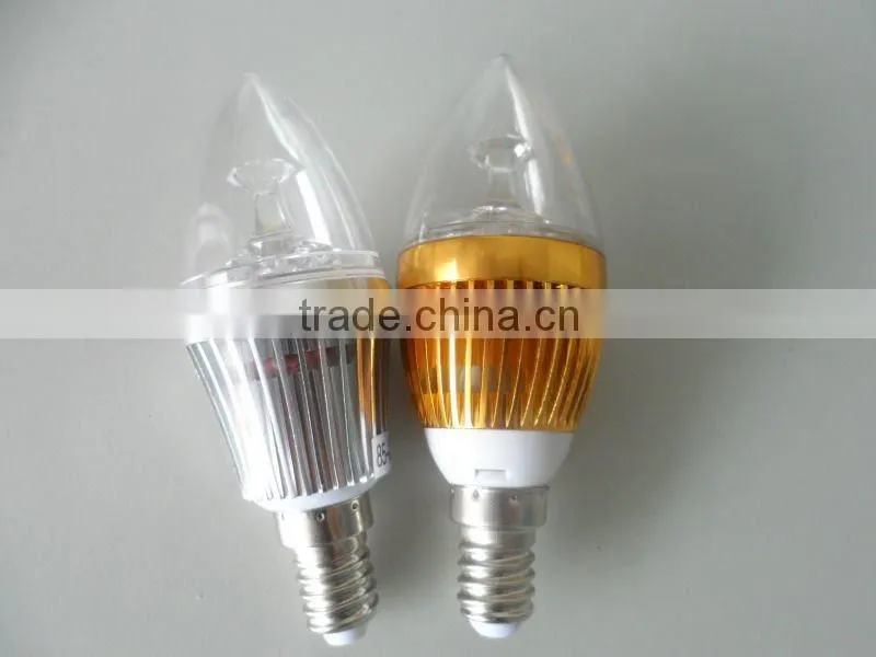 high power 3w led candle bulb e12