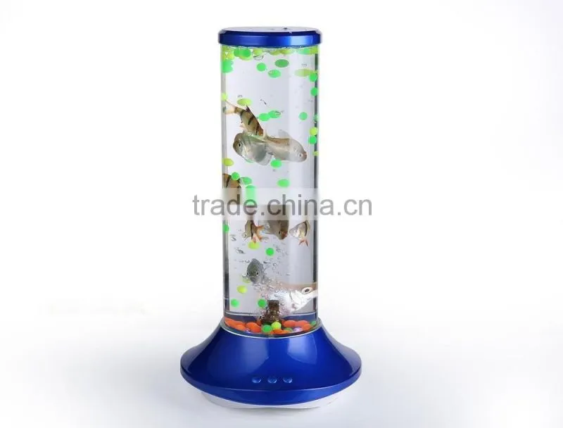 Voice Control LED Pretty Fish Tank Wireless Bluetooth Speaker with Radio