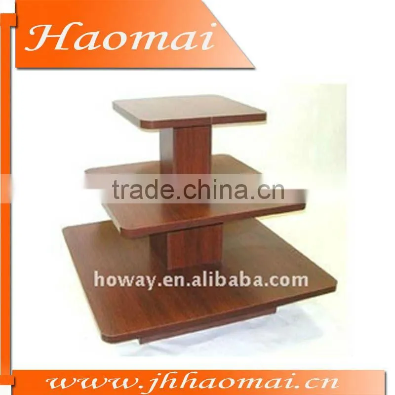 3 Tier Square Clothing Table,clothing display table,square wooden table,tiered display table