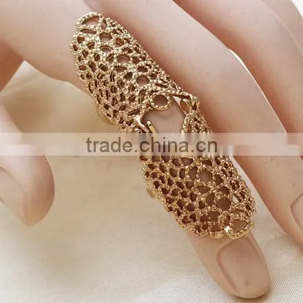 European and American fashion knuckle simple metallic hollow carved ring