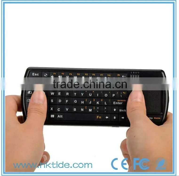 2.4g remote control mouse + wireless touchpad keyboard for pc tv box