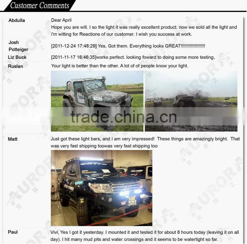 AURORA 20" dual row offroad led with car roof mount