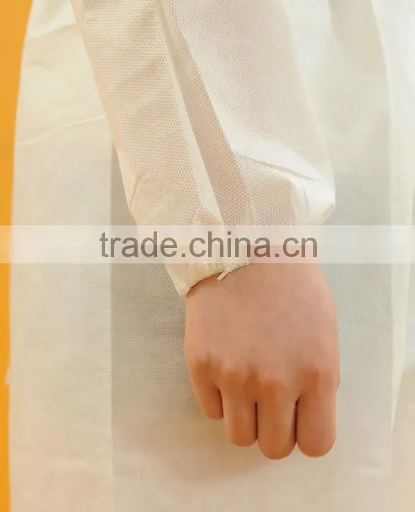 PP whte with zipper doctors lab coat with embroidery