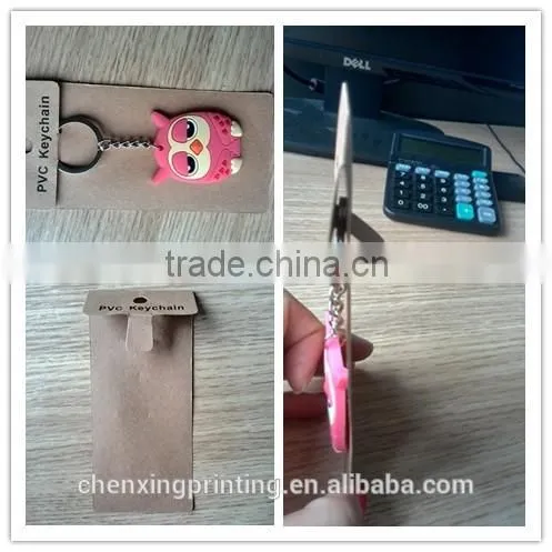 Brown/white Cardboard Ppaer Material and Matte Surface Handling Paper card for Keychain