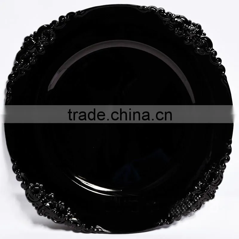 Hot wedding Black charger plate with pantone