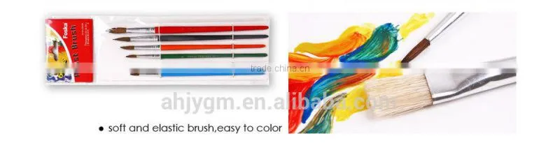 6pcs Wooden Handle Horsehair+bristle Hair Artist Brush/oil painting brush