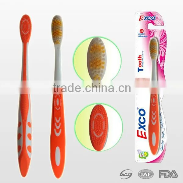 FDA best quality hotel use adult toothbrush, transparent big handle tooth brushes,