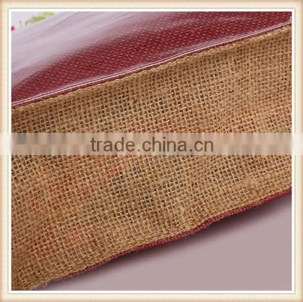 Factory direct sale plain jute bag with pvc pocket
